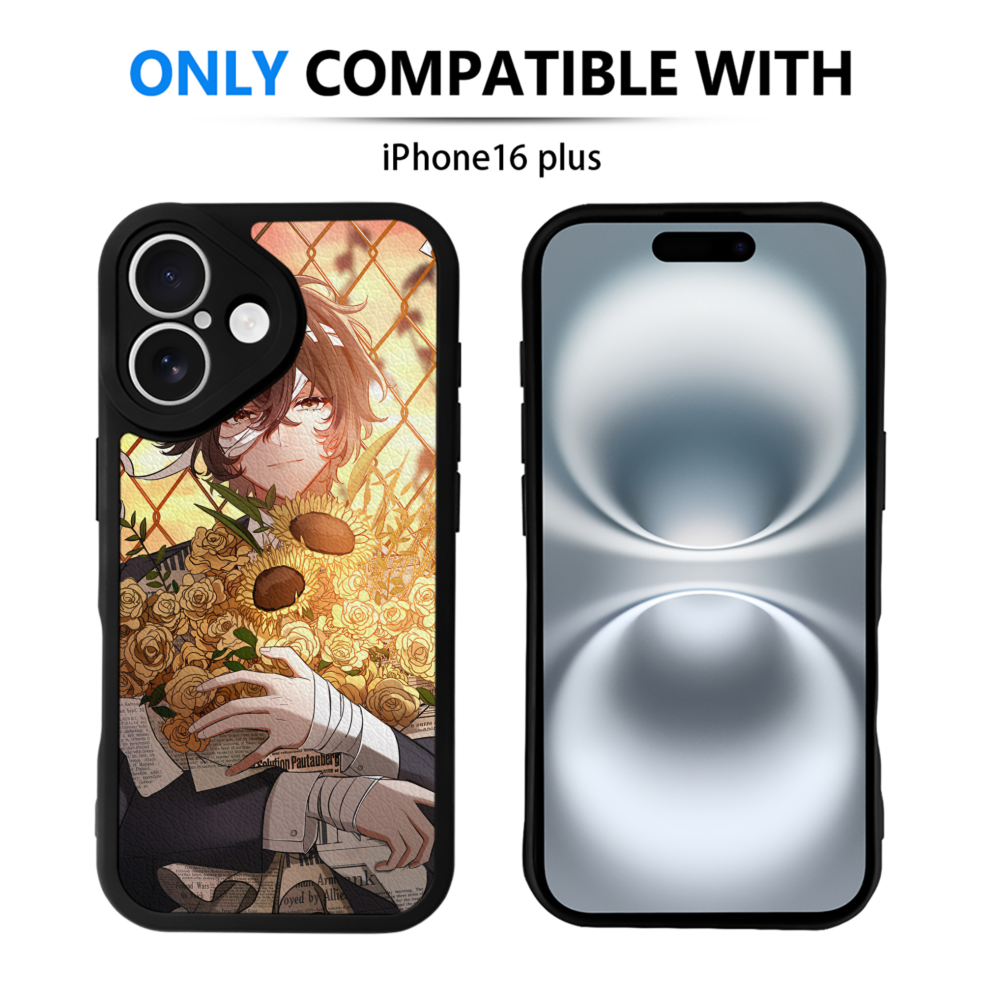 （画像用） 文豪ストレイドッグス Bungo Stray Dogs 【iPhone 16シリーズ対応】シリコンスマホケース（レザー調） 材質：シリコン
